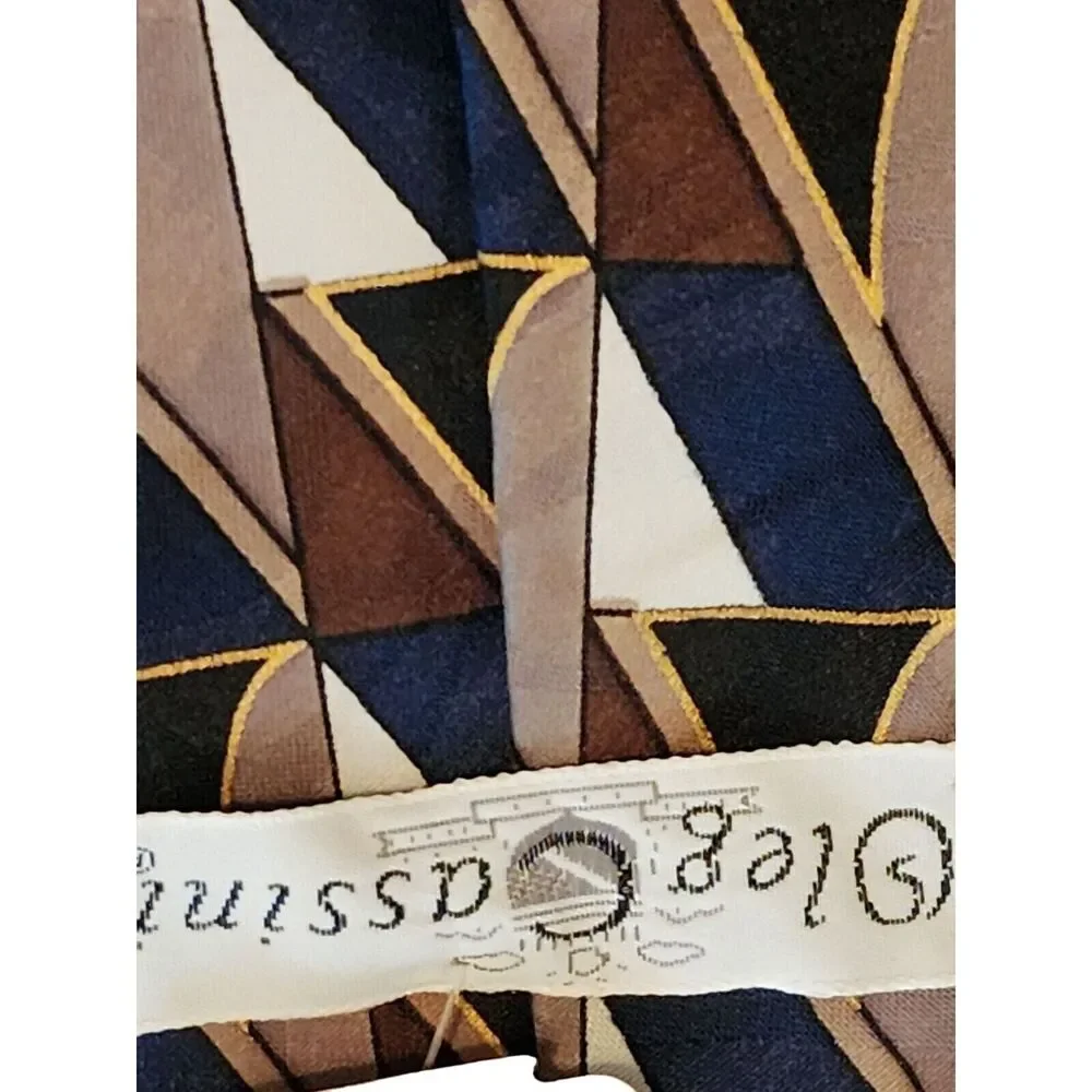 #6373 Oleg Cassini NWT green blue white Necktie Polyester